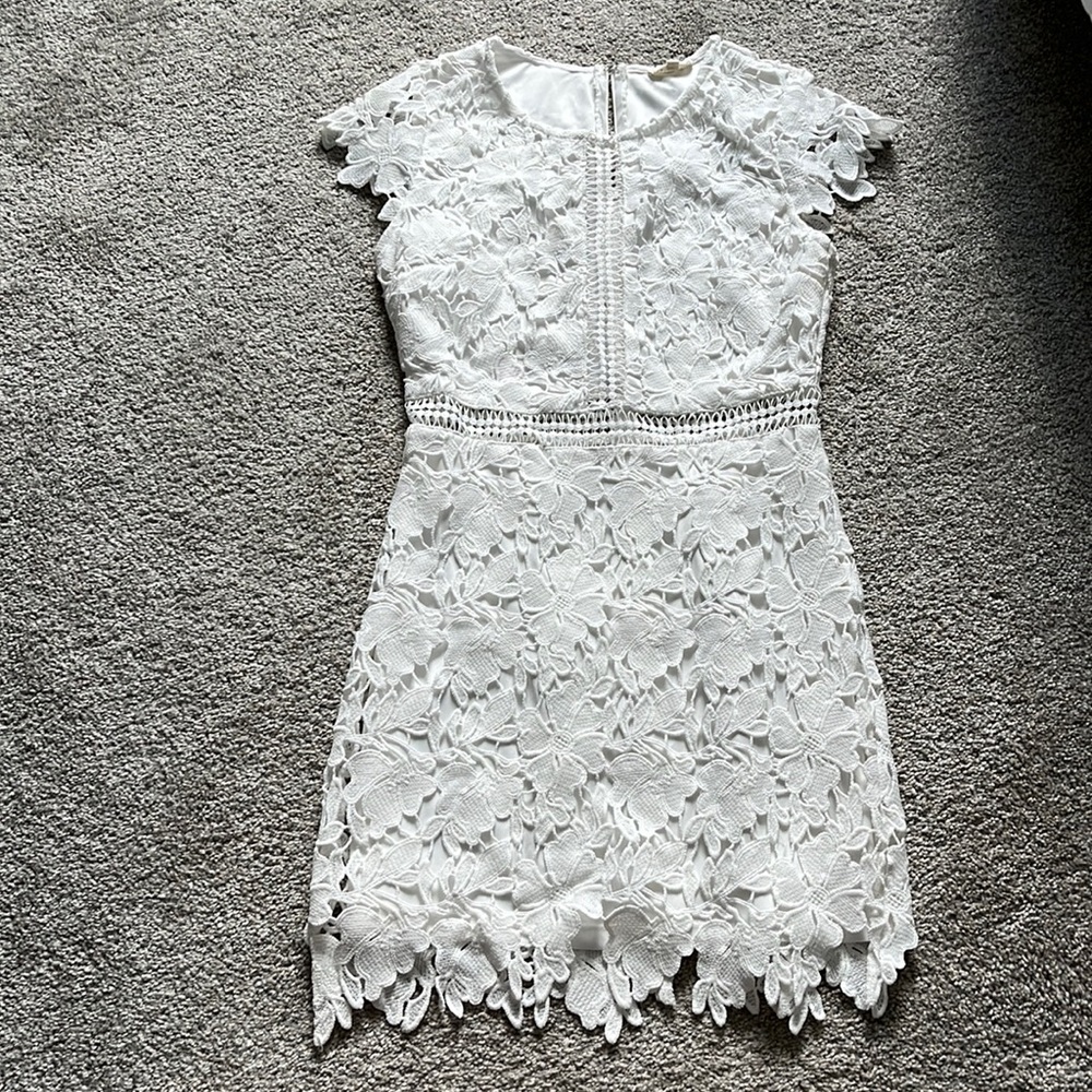 Boutique white dress, floral, worn once
